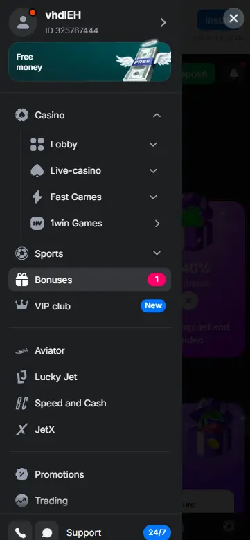 1win Mobile App